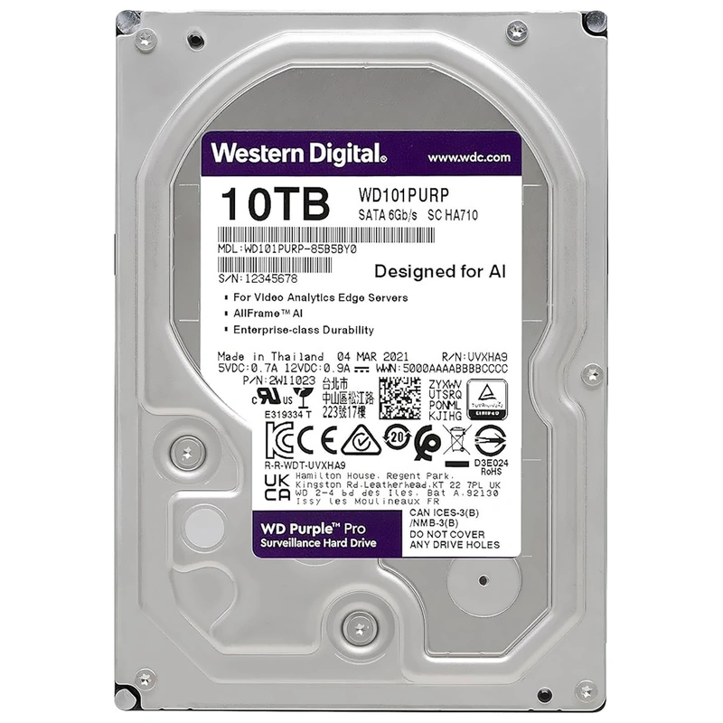 HD Western Digital 10TB WD Purple Pro 3.5 SATA WD102PURP