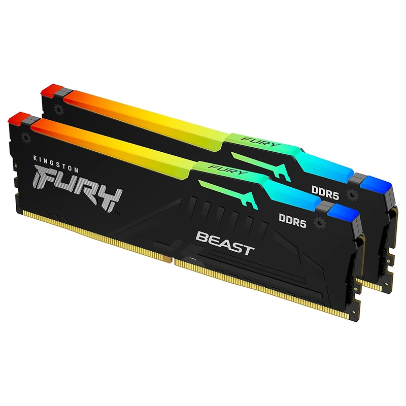 Memória RAM Kingston Fury Beast DDR5 64GB (2x32GB) 5200MHz RGB - Preto (KF552C40BBAK2-64) - Imagem 2