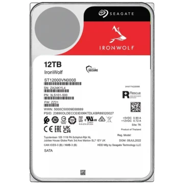 HD Seagate 12TB Iron Wolf 3.5 SATA 3 - 6Gb/s ST12000VN0008