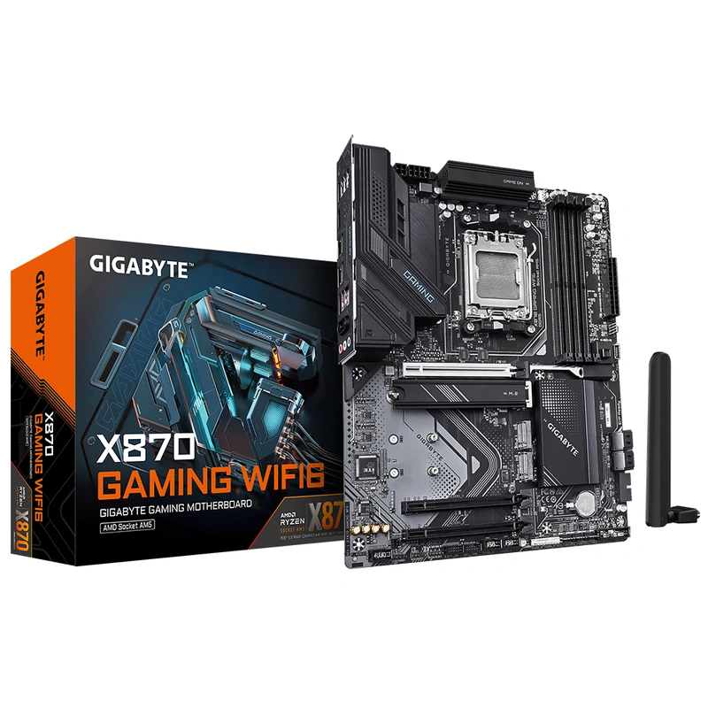 Placa Mãe Gigabyte X870 Gaming Wi-Fi 6 Socket AM5 DDR5 AMD X870 4 Slots DIMMs DDR5 8200MHz