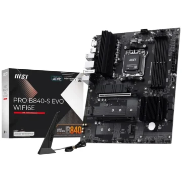 Placa Mãe MSI Pro B840-S Evo Wi-Fi 6E Socket AM5 DDR5 AMD B840 4 x DDR5