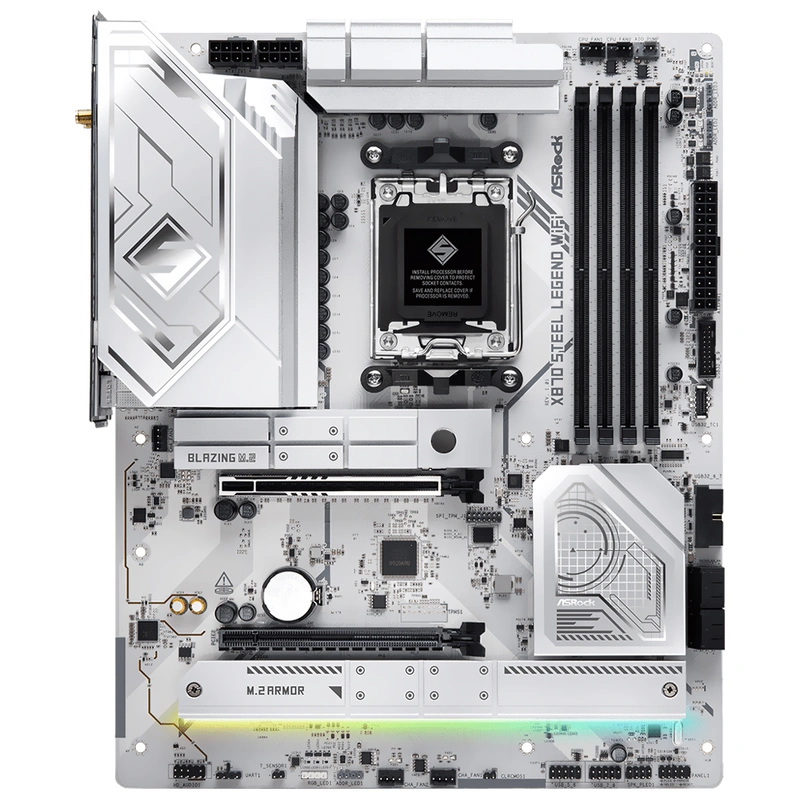Placa Mãe ASRock X870 Steel Legend Wi-Fi Socket AM5 DDR5 AMD X870 ATX Wi-Fi 7 - Imagem 3