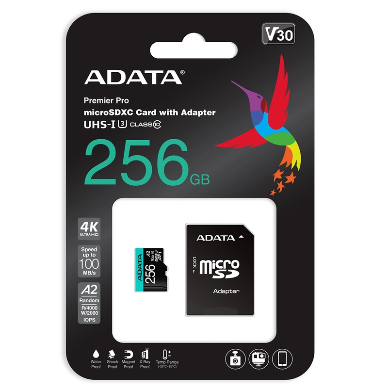 Cartão de Memória Micro SD ADATA V30 256GB Classe 10 4K - AUSDX256GUI3V30SA2-RA1 - Imagem 3
