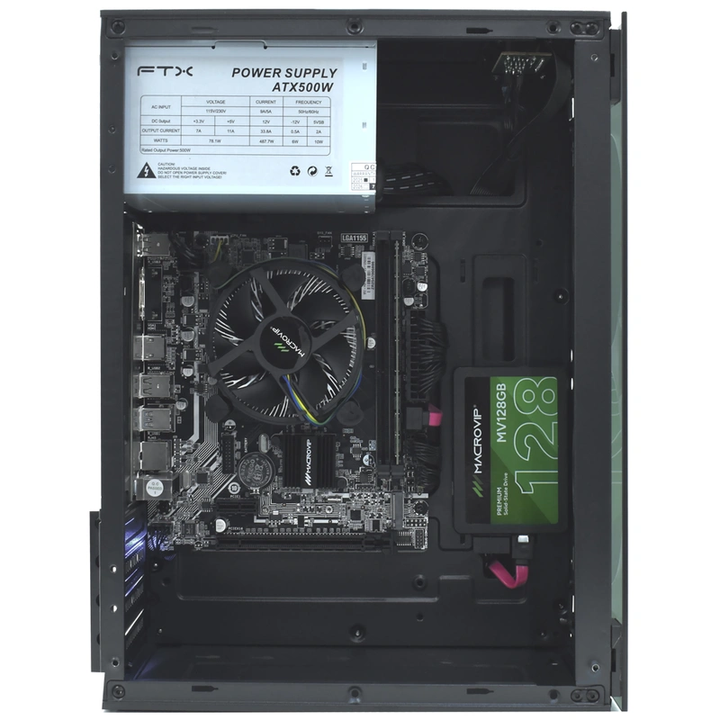PC Montado Intel Core i3 2130 de 3.4GHz 8GB de RAM 128GB SSD + Kit Gamer Monitor - Preto - Imagem 2