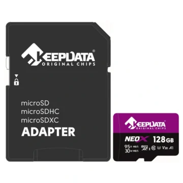 Cartão de Memória Micro SD Keepdata Neox C10 XC I U3 V30 A1 128GB - KDMSDC10U3V30A1128G