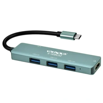 Hub USB-C 3.1 Satellite A-HUBC52 5 Portas HDMI 3 USB 3.0 USB-C Fêmea - Cinza