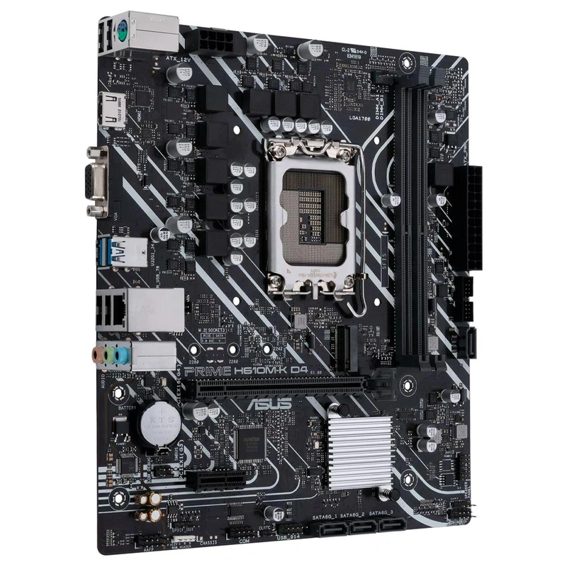 Placa Mãe ASUS Prime H610M-K D4 Socket LGA 1700 VGA DDR4 Intel H610 Micro ATX - Imagem 2
