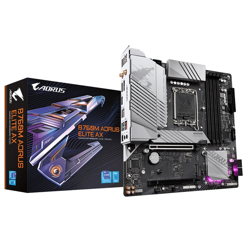Placa Mãe Gigabyte B760M AORUS Elite AX Socket LGA 1700 DDR5 Intel B760