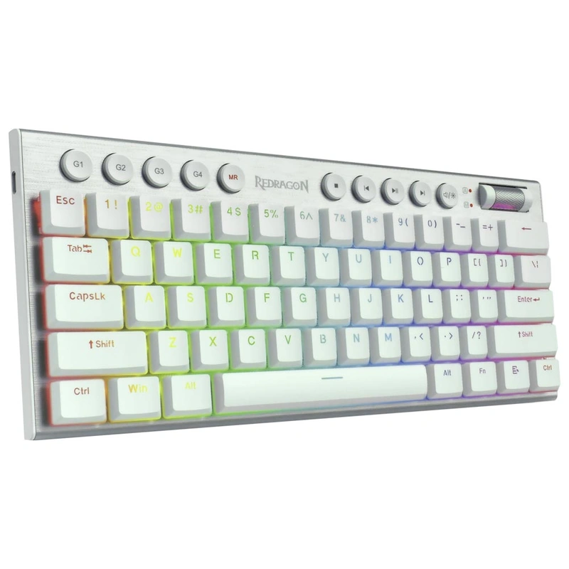 Teclado Gamer Mecânico Redragon K632W-RGB Horus Mini USB RGB RED Inglês - Branco - Imagem 2
