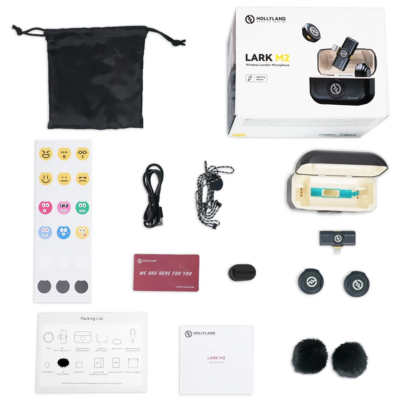 Microfone Hollyland Lark M2 Lavalier Duo Wireless Lightning - Shine Charcoal - Imagem 3