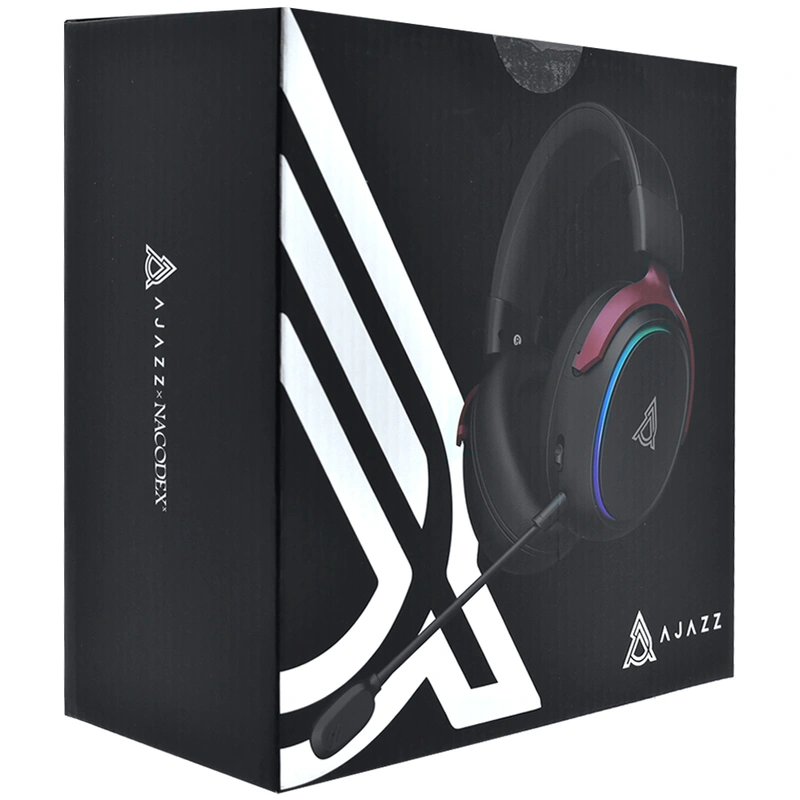Headset Gamer Ajazz AHW10 RGB Com Fio - Preto Vermelho (986185) PC USB - Imagem 3