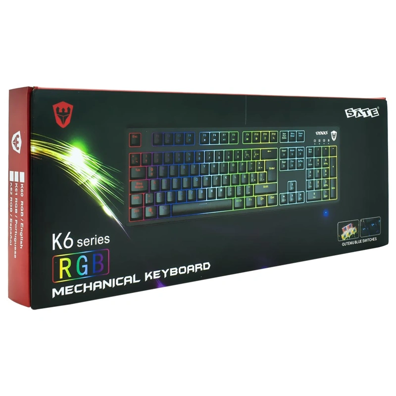 Teclado Gamer Mecânico Satellite K62 USB RGB Espanhol - Preto Com fio Windows - mac OS - Imagem 3