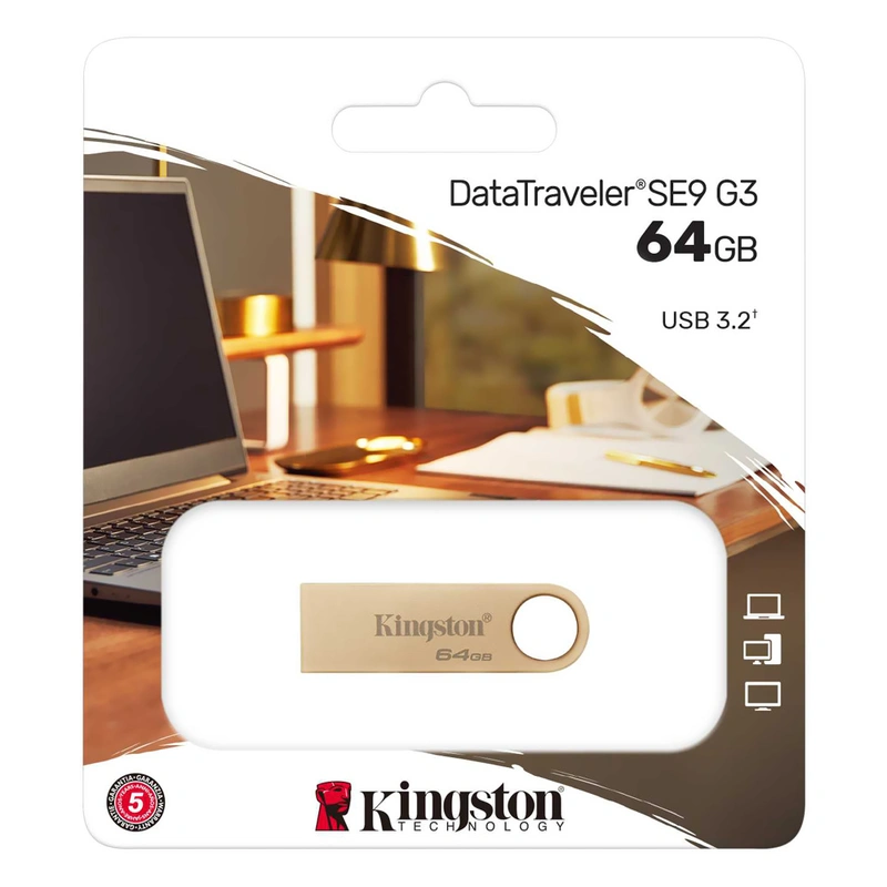 Pendrive Kingston 64GB USB 3.2 - Dourado (DTSE9G364GB) - Imagem 3