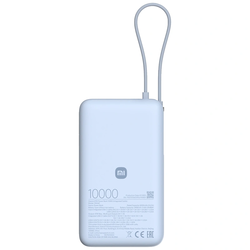 Carregador Portátil Xiaomi PB1067 10000MAH USB USB-C 67W - Ice Azul (BHR08NZGL) - Imagem 2