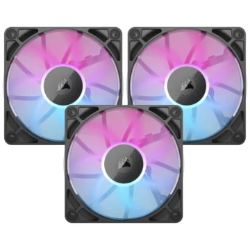 Cooler Gabinete Corsair RX120 ICUE Link Starter Kit 120MM RGB CO-9051018-WW Preto Kit 3