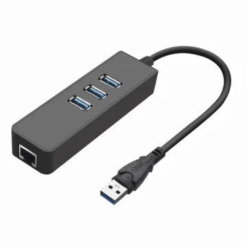 Hub USB 3.0 Satellite A-HUB41 3 Portas 3 USB 3.0 RJ-45 1000Mbps - Preto