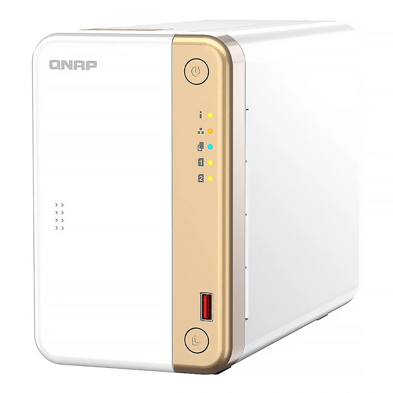 Servidor Nas Storage QNAP TS-262 Intel Celeron N4505 2.9GHz 4GB RAM 2 Baias USB LAN Branco - Imagem 2