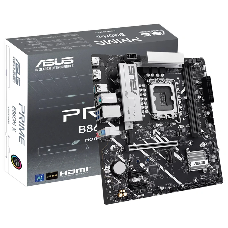 Placa Mãe ASUS Prime B860M-K Socket LGA 1851 DDR5 Intel B860 Micro ATX