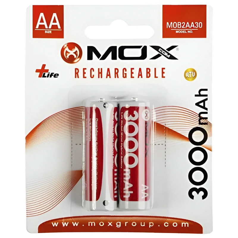 Pilha Recarregável Mox MOB2AA30 3000MAH AA - Kit com 2 - Imagem 3