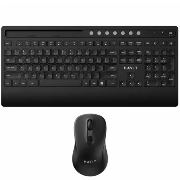 Teclado + Mouse Havit HV-KB242GCM Wireless Inglês - Preto