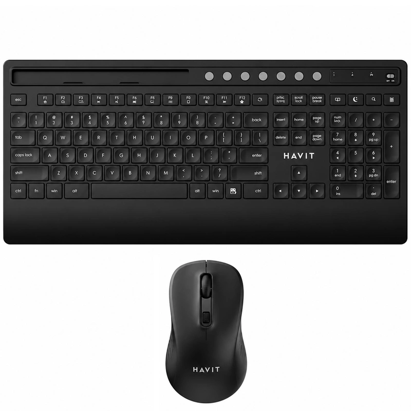 Teclado + Mouse Havit HV-KB242GCM Wireless Inglês - Preto