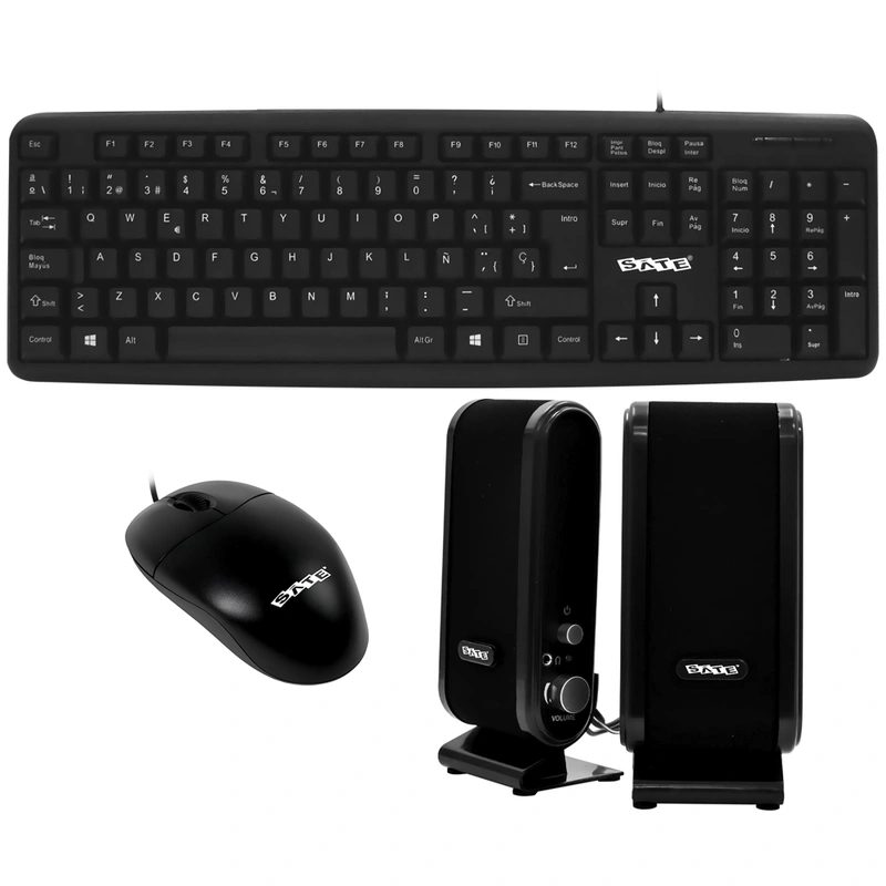 Gabinete Kit Satellite K707 Fonte 200W Mouse Speaker Teclado Português - Preto - Imagem 4