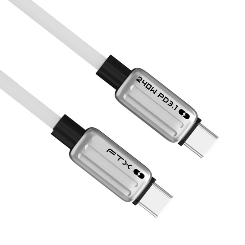Cabo FTX USB-C Macho a USB-C Macho 240W 2M - Branco (CM240-ZSW2) 115656 - Imagem 3
