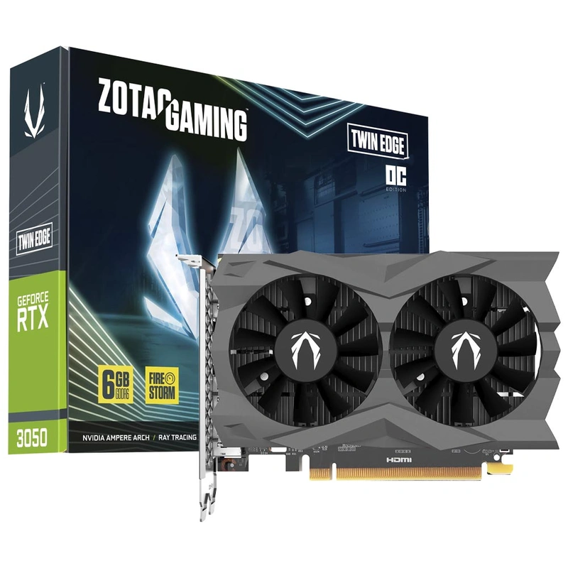 Placa de Vídeo Zotac Gaming Twin Edge OC 6GB GeForce RTX3050 GDDR6 - ZT-A30510H-10L