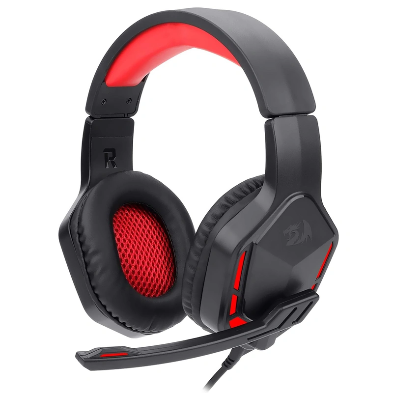 Fone Gamer Redragon H220 Themis LED Com Fio - Preto Vermelho H220-LED