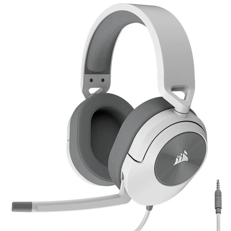 Headset Gamer Corsair HS55 Surround V2 Com Fio - Branco Cinza (CA-9011390-WW)