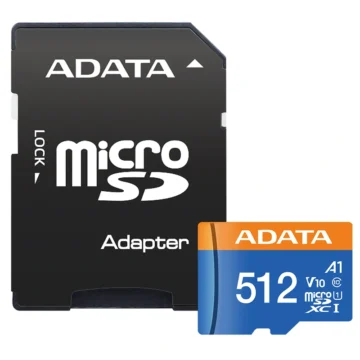 Cartão de Memória Micro SD ADATA V10 2x1 C10 A1 512GB - AUSDX512GUICL10A1-RA1