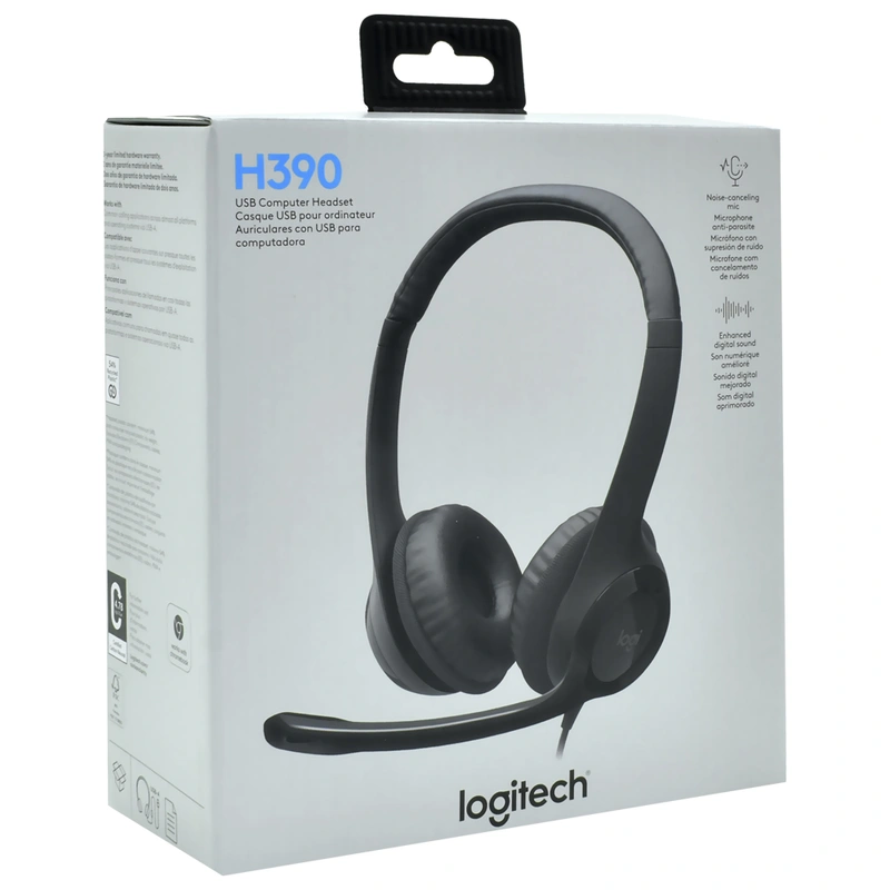Fone de Ouvido Logitech H390 Stereo Com Fio - Preto (981-000014) Windows, macOS, Chrome OS - Imagem 3