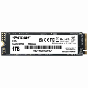 SSD Patriot M.2 1TB P320 NVMe - P320P1TBM28 PCIe Gen 3 x4