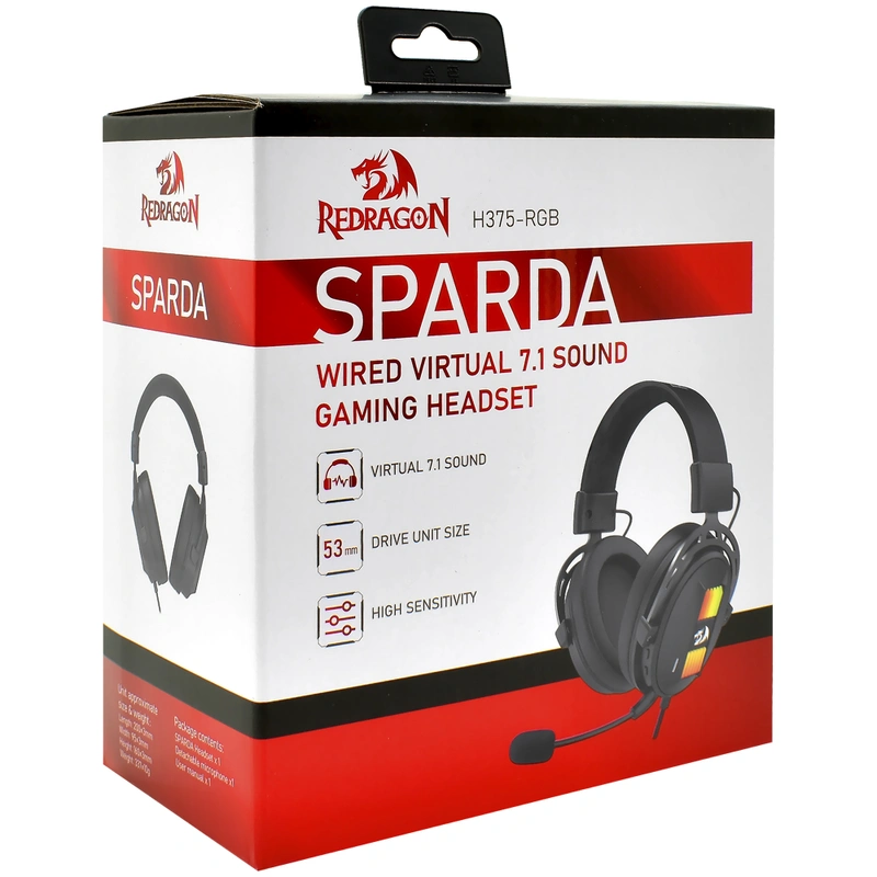 Headset Gamer Redragon H375-RGB Sparda Com Fio - Preto Sparda H375-RGB - Imagem 4