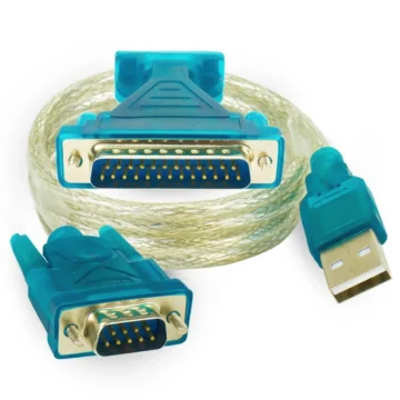 Cabo Adaptador Conversor USB para Serial + Adaptador Serial Fêmea Paralelo Macho