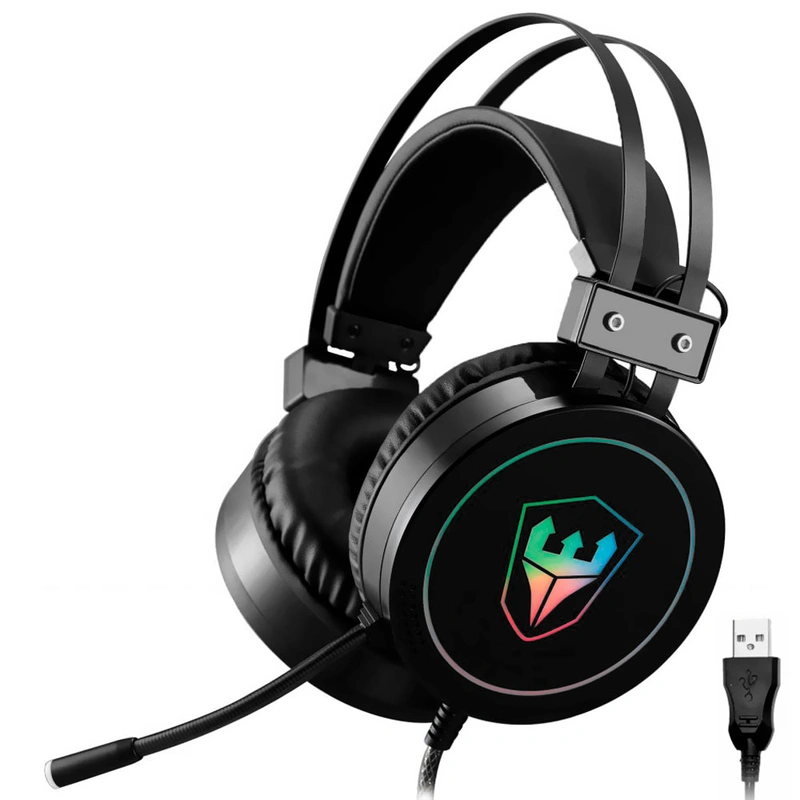 Headset Gamer Satellite AE-358 RGB Com Fio - Preto USB
