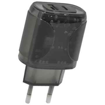 Carregador Tomada Satellite A-CC1203 USB USB-C 12W - Preto Transparente