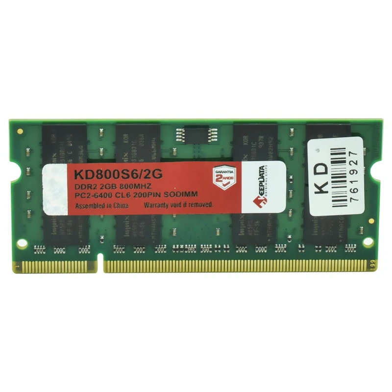 Memória RAM para Notebook Keepdata DDR2 2GB 800MHz - KD800S62G SODIMM CL6