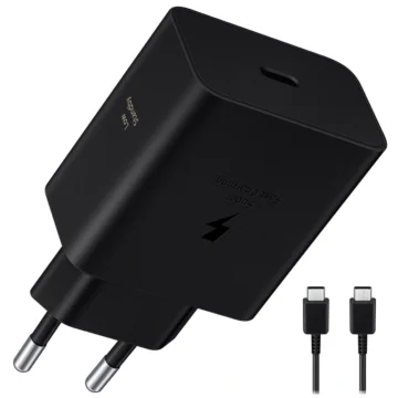 Carregador Tomada Samsung EP-T2510XBEGEU USB-C 25W - Preto + Cabo USB-C 1M
