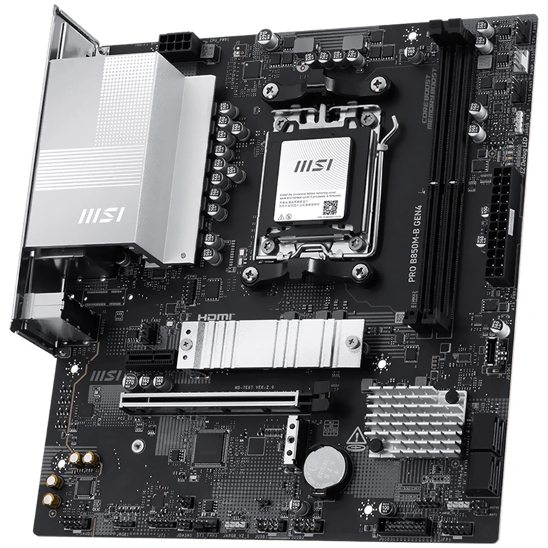 Placa Mãe MSI Pro B850M-B Gen4 Socket AM5 Socket DDR5 AMD B850 2 x DIMM DDR5 UDIMM - Imagem 2