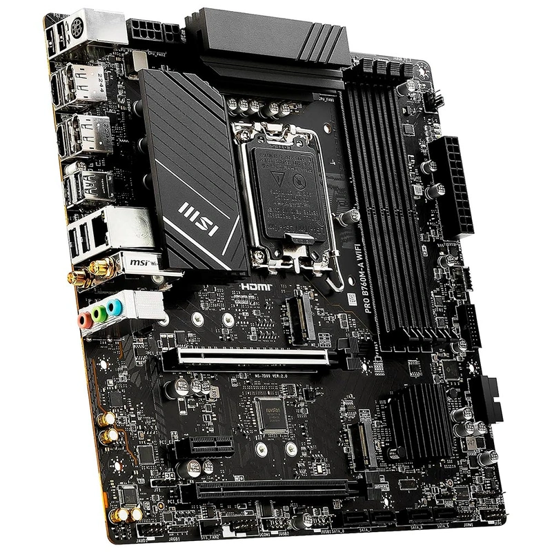 Placa Mãe MSI Pro B760M-A Wi-Fi Socket LGA 1700 DDR5 Intel B760 Micro ATX - Imagem 3