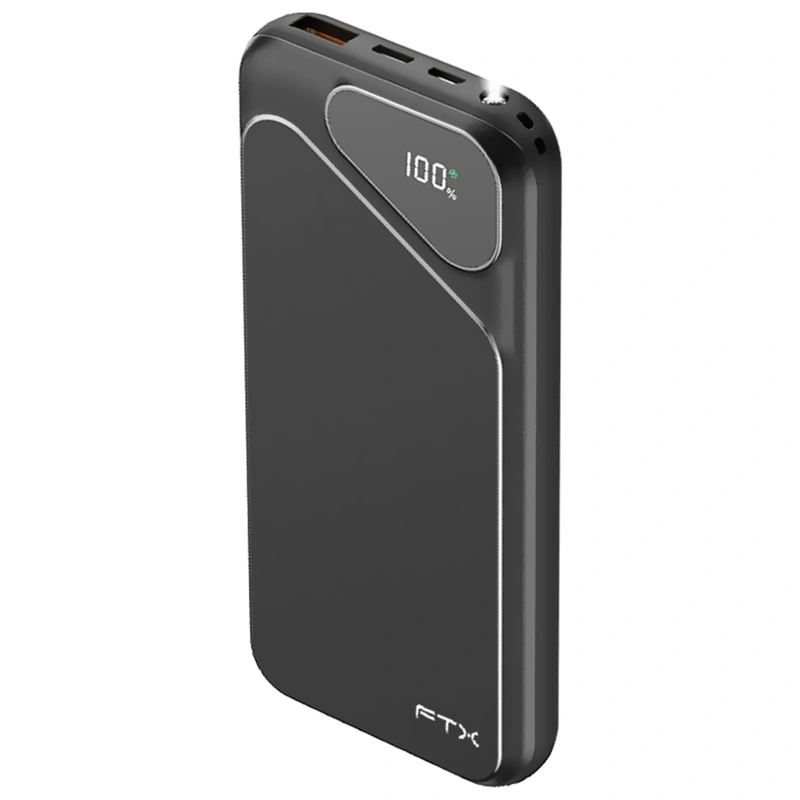 Carregador Portátil FTX PB-10LCD-BK 10000MAH USB Micro USB USB-C 22.5W - Preto - Imagem 2