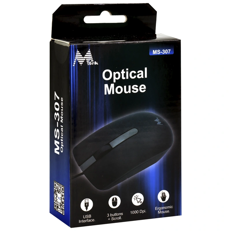 Mouse Mtek MS-307 USB - Preto Cinza Com fio - Imagem 3