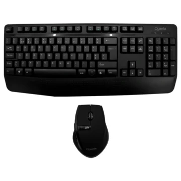 Teclado + Mouse Quanta QTKTM12 Wireless Português - Preto USB Receiver