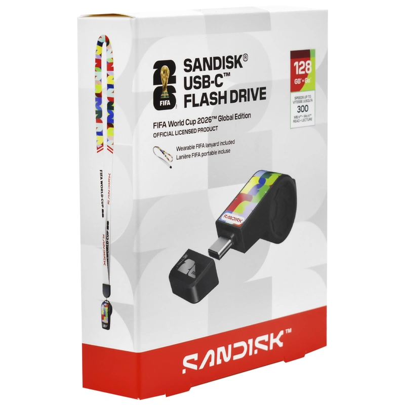 Pendrive SanDisk G46 Flash Drive FIFA World Cup 2026 Global Edition 128GB USB-C - Imagem 3