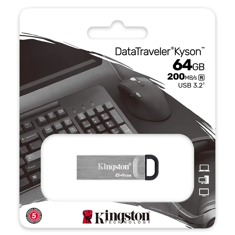 Pendrive Kingston 64GB USB 3.2 - Prata (DTKN64GB) - Imagem 3