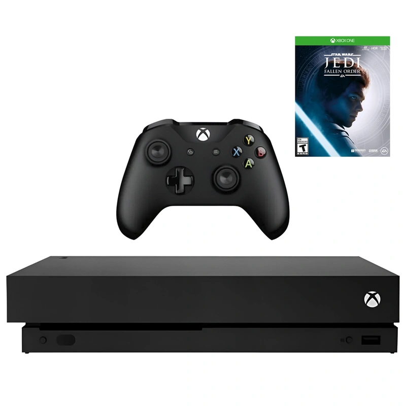 Console XBOX One X 1TB SSD 4K 120FPS Bivolt Preto + Jogo Star Wars Jedi Fallen (Americano)