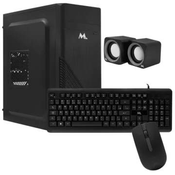 Gabinete Kit Mtek DK07 Fonte 500W Speaker Mouse Teclado Espanhol - Preto