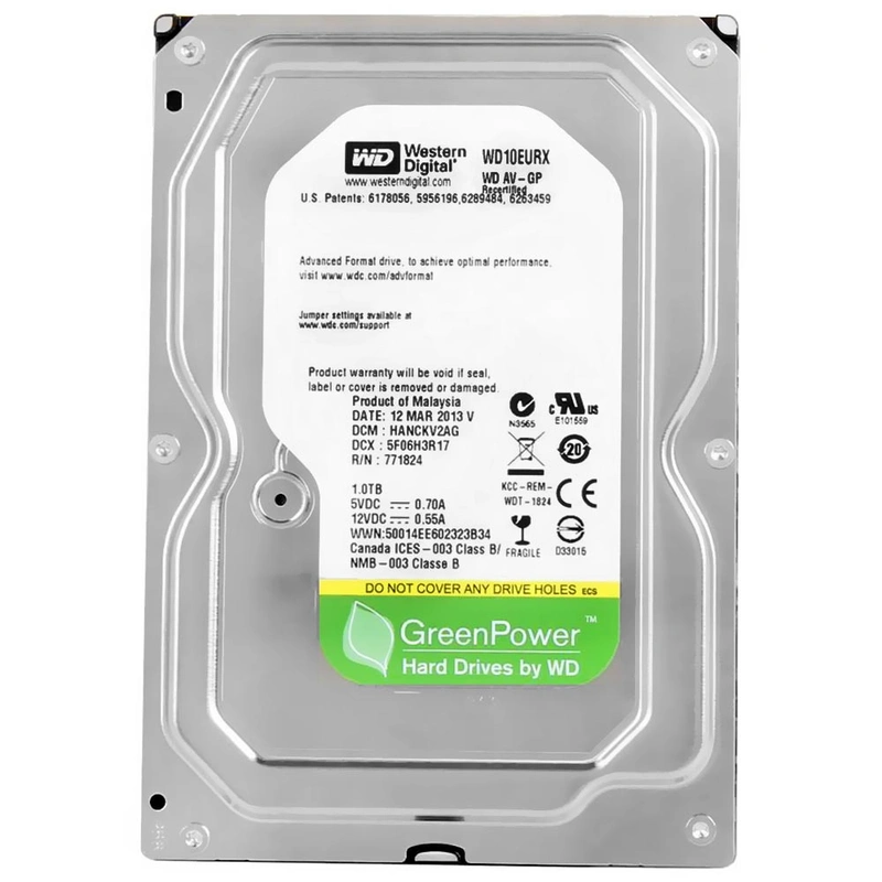 HD Western Digital 1TB WD Green 3.5 SATA 3 - 6Gb/s WD10EURX