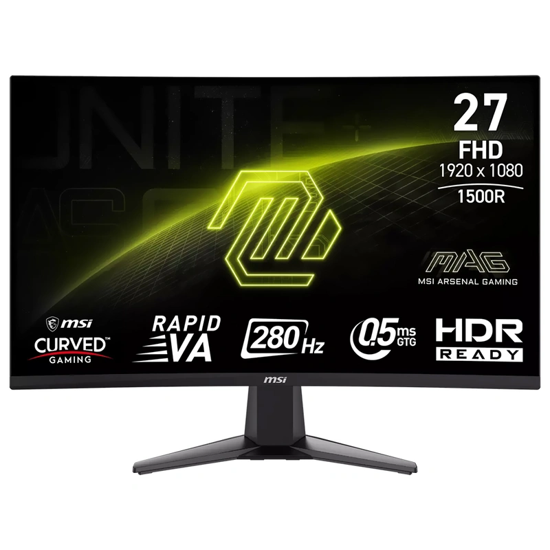 Monitor Gamer MSI Mag 276CXF 27 Tela 27" 1920 x 1080 280Hz VA 0.5 ms HDR